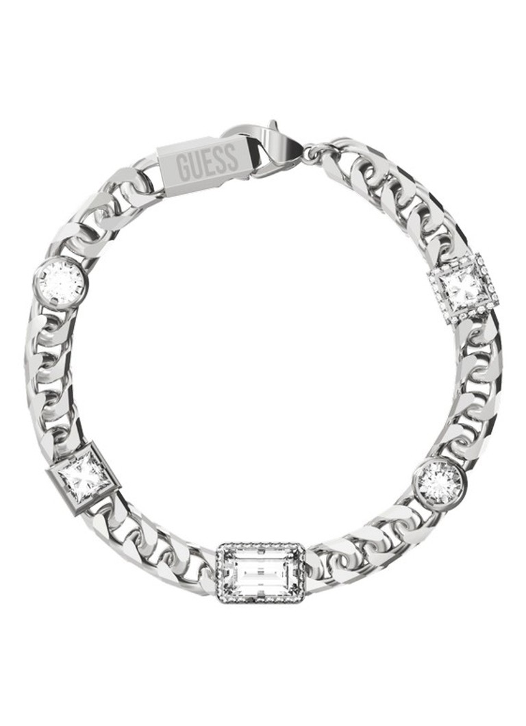GUESS Heren Armband met kristal JUMB06070JWSTS in de kleur Zilver
