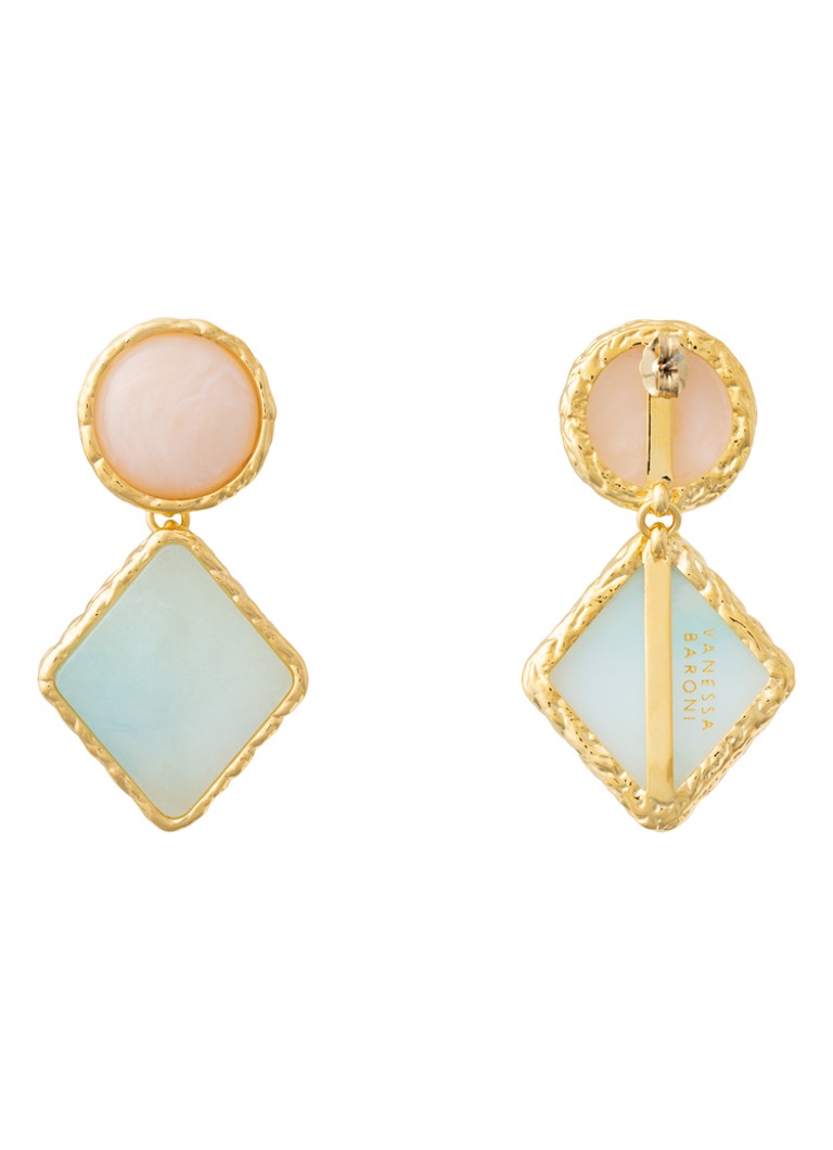 Vanessa Baroni Dames Vintage Geometric oorstekers met hanger