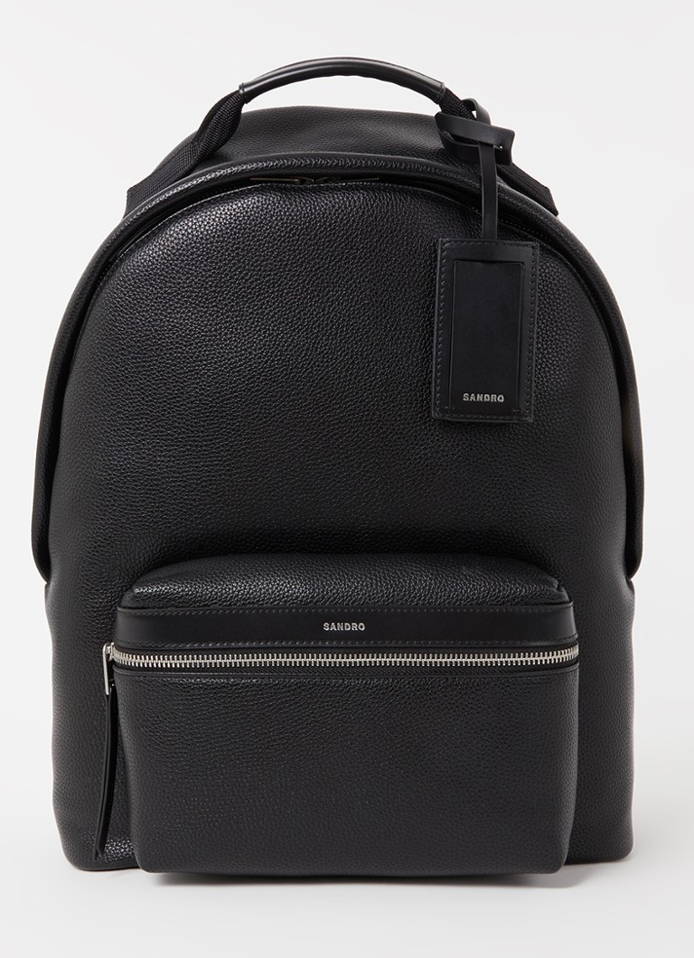 Sandro Heren Rugzak met 13 inch laptopvak en logo in de kleur Zwart