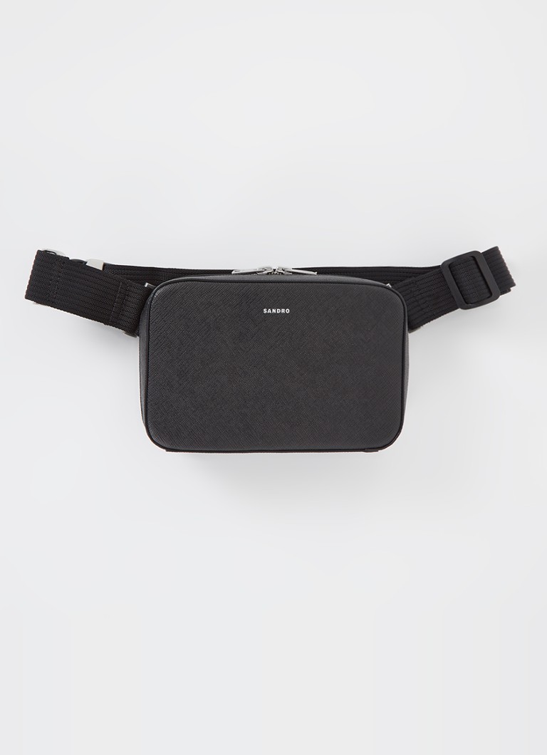 Sandro Heren Crossbodytas met logo en verstelbare schouderriem in de kleur Zwart
