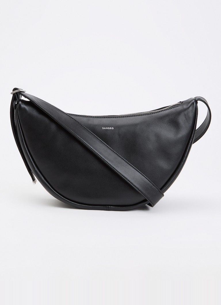 Sandro Heren Crossbodytas van leer met afneembare schouderriem in de kleur Zwart