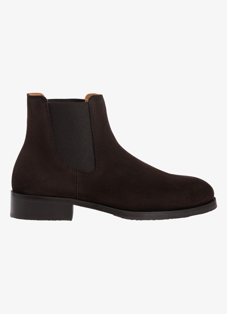Sandro Heren Chelsea boot van leer in de kleur Chocoladebruin