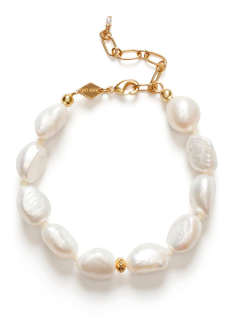 ANNI LU Dames Big Stellar Pearly armband verguld
