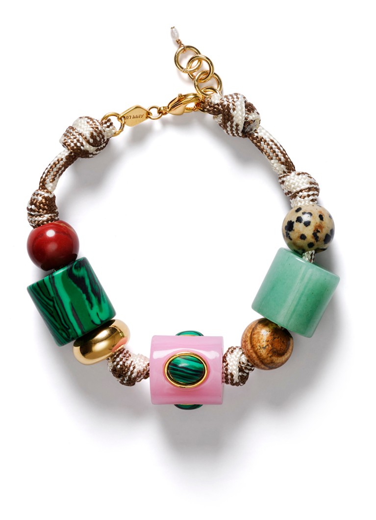 ANNI LU Dames Heartland armband verguld in de kleur Groen, maat: OS