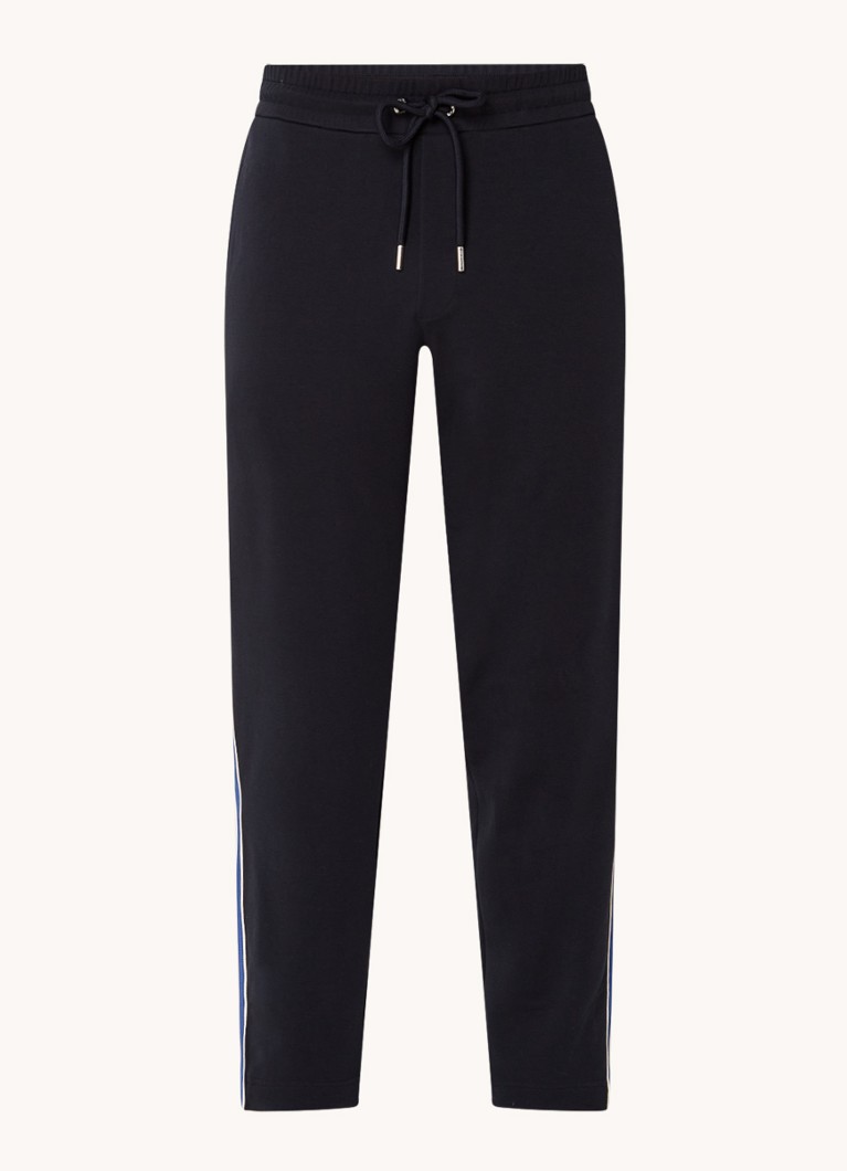 Moncler Heren Tapered fit joggingbroek met logoband in de kleur Donkerblauw, maat: L