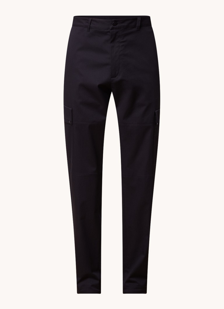 Moncler Heren Straight fit cargobroek met logo in de kleur Zwart, maat: 52