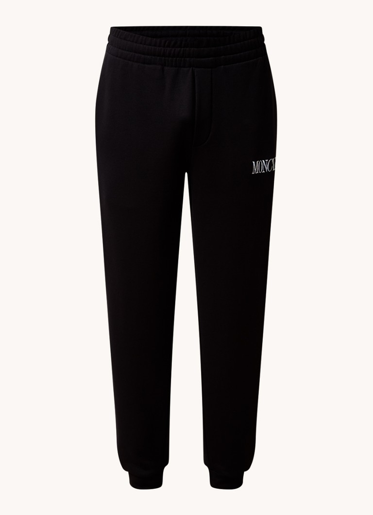Moncler Heren Tapered fit joggingbroek met logoborduring met steekzakken in de kleur Zwart, maat: L
