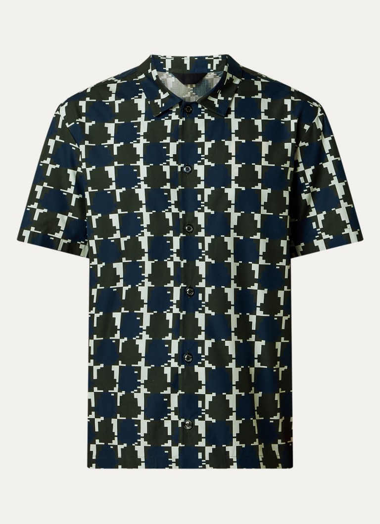 Moncler Heren Regular fit overhemd met grafische print en logo in de kleur Legergroen, maat: M