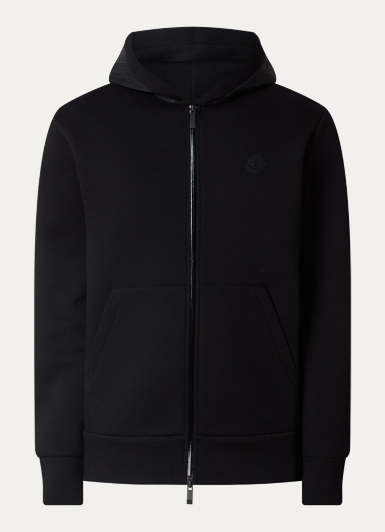 Moncler Heren Sweatvest met capuchon en logo in de kleur Zwart, maat: S