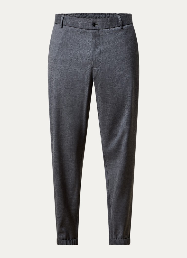 Moncler Heren Tapered fit pantalon van wol in de kleur Grijs, maat: 48