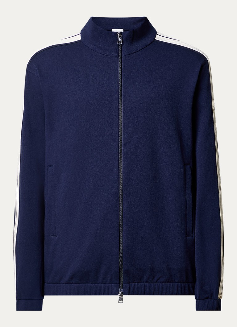 Moncler Heren Sweatvest met logo in de kleur Donkerblauw, maat: L