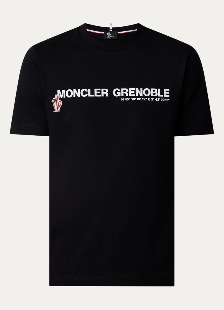Moncler Heren T-shirt met logoprint in de kleur Zwart, maat: S