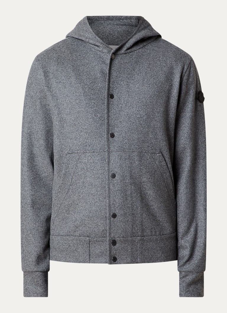 Moncler Heren Sweatvest in scheerwolblend met capuchon in de kleur Grijsmele, maat: M