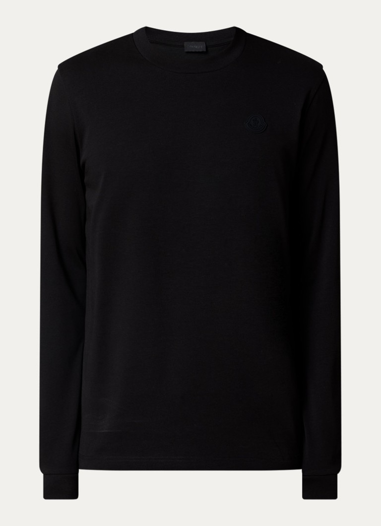 Moncler Heren Longsleeve met logo- en backprint in de kleur Zwart, maat: M