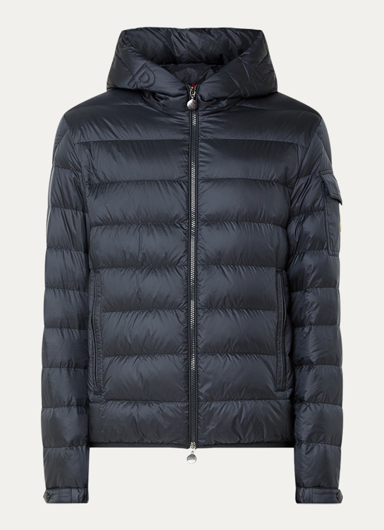 Moncler Heren Najan puffer jack met donsvulling en ritszakken in de kleur Donkerblauw, maat: 4/XL