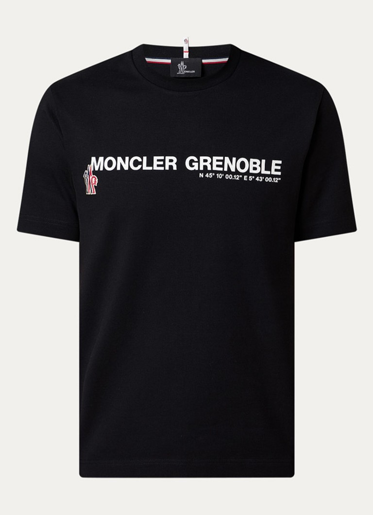 Moncler Heren T-shirt met logoprint in de kleur Zwart, maat: XL