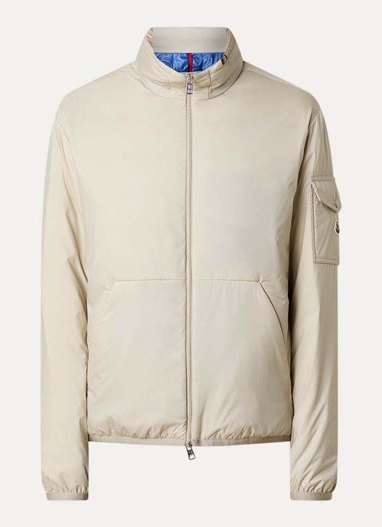 Moncler Heren Breezes gewatteerd jack met opbergbare capuchon en ritszakken in de kleur Beige, maat: 2/M