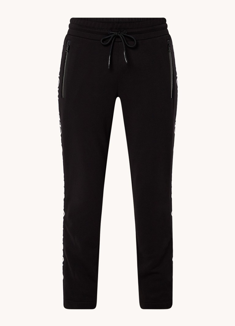 Moncler Heren Tapered fit trackpants met logoborduring en ritszakken in de kleur Zwart, maat: L