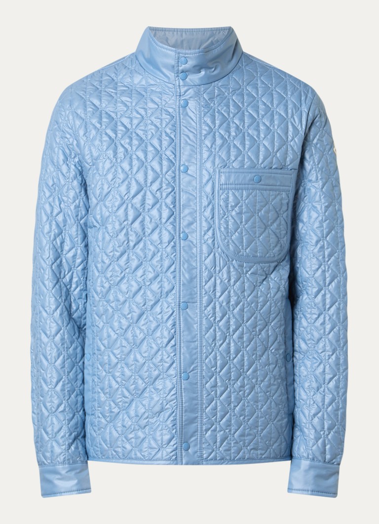 Moncler Heren Cleorine gewatteed jack met quilt patroon en borstzak in de kleur Blauw, maat: 2/M