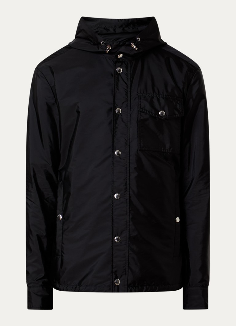 Moncler Heren Duvainne windjack met capuchon en logo in de kleur Zwart, maat: 3/L