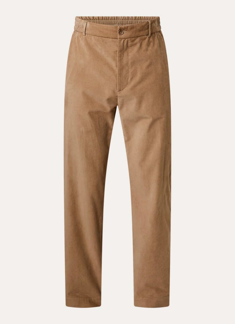 Moncler Heren Straight fit broek van corduroy met steekzakken in de kleur Zand, maat: 48