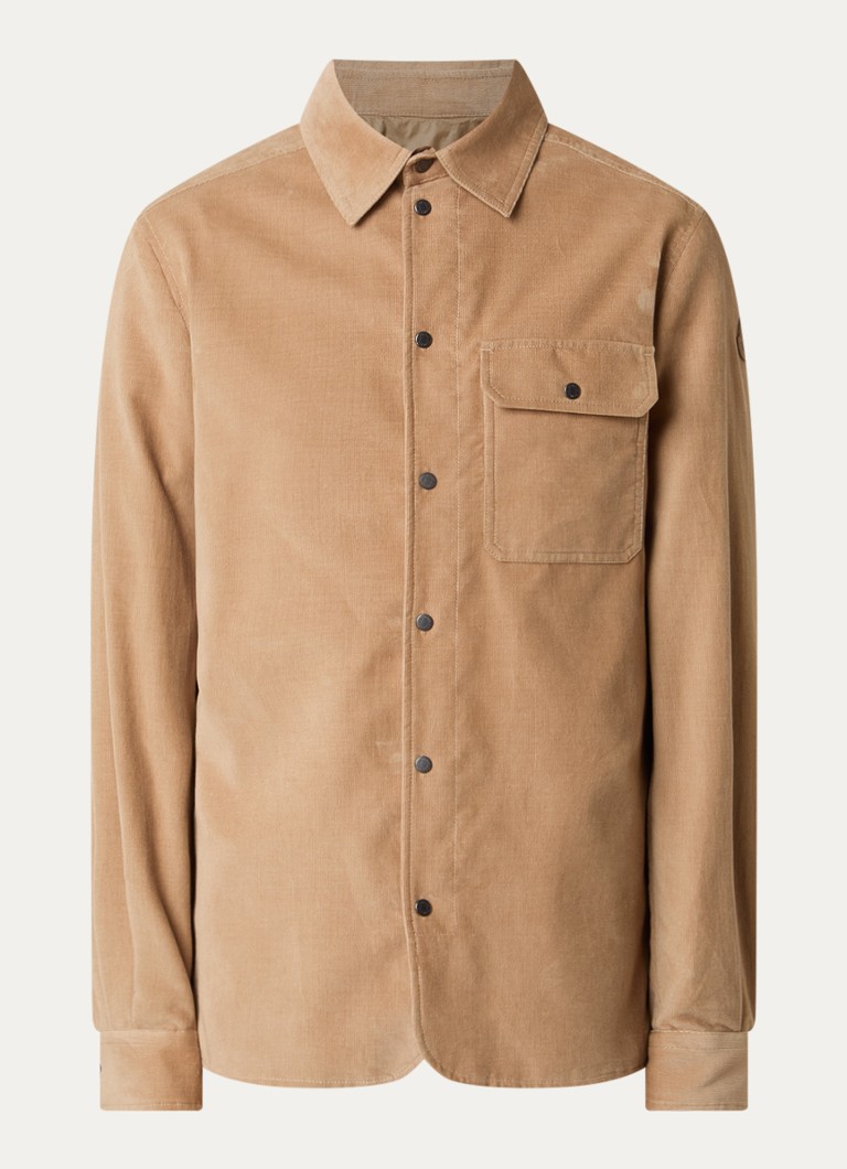 Moncler Heren Camicia regular fit overhemd van corduroy met borstzak in de kleur Zand, maat: L