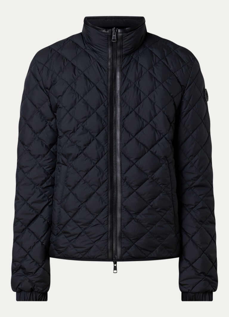 Moncler Heren Delviane gewatteerd jack met donsvulling en quiltpatroon in de kleur Zwart, maat: 3/L
