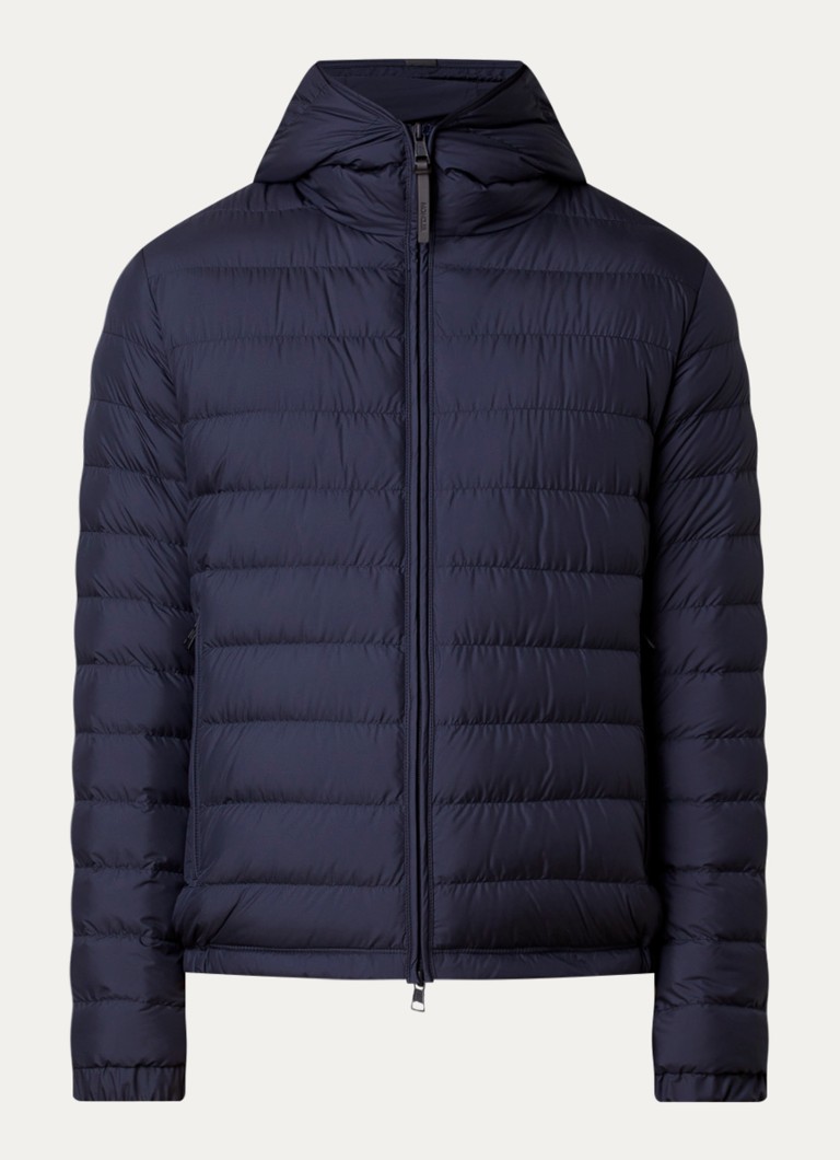 Moncler Heren Solien puffer jack met donsvulling en ritszakken in de kleur Donkerblauw, maat: 3/L