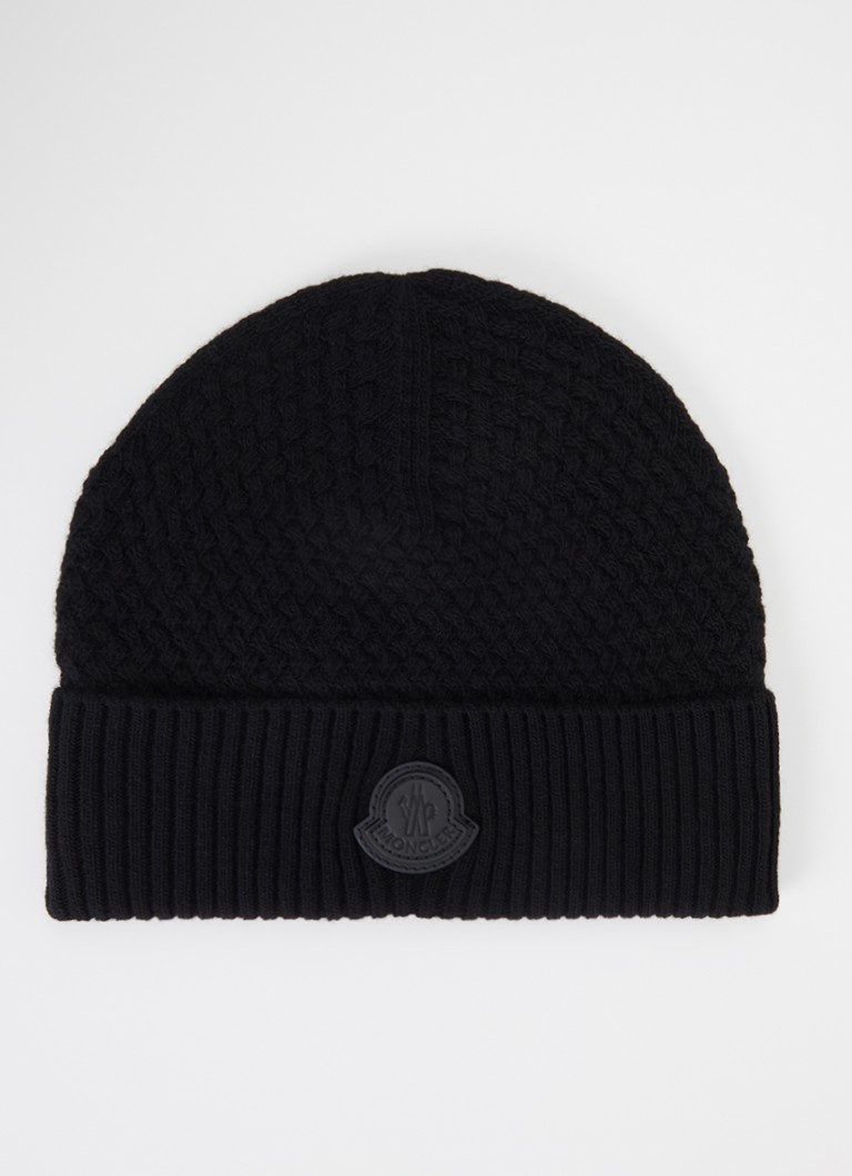 Moncler Heren Muts in kasjmierblend in de kleur Zwart, maat: OS