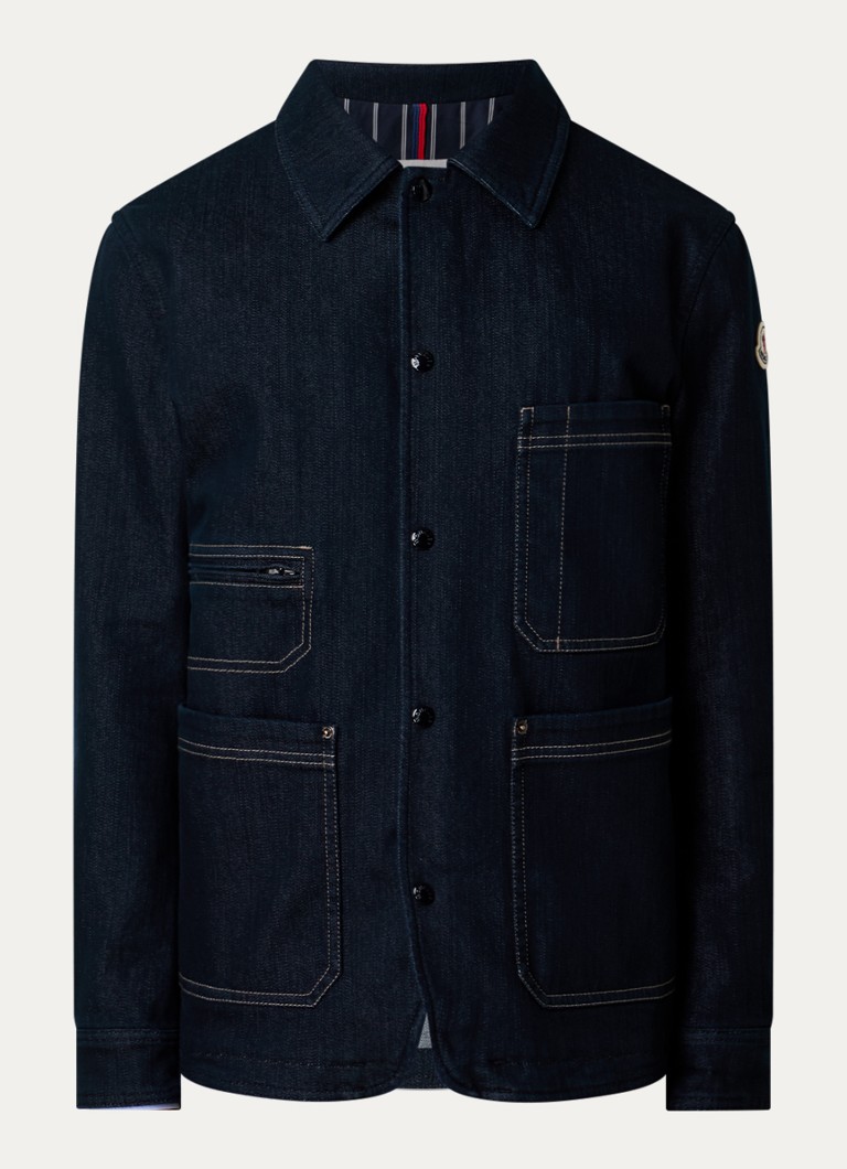 Moncler Heren Haderu spijkerjas met borstzakken in de kleur Donkerblauw, maat: 2/M