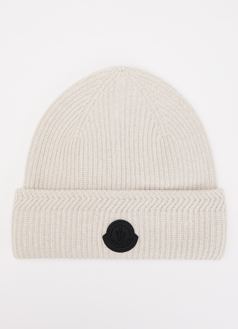 Moncler Heren Muts in kasjmierblend met logo in de kleur Beige, maat: OS