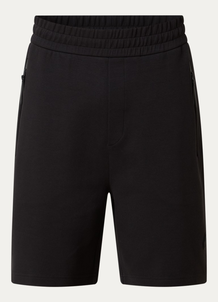Moncler Heren Double Face straight fit korte joggingbroek met ritszakken in de kleur Zwart, maat: L