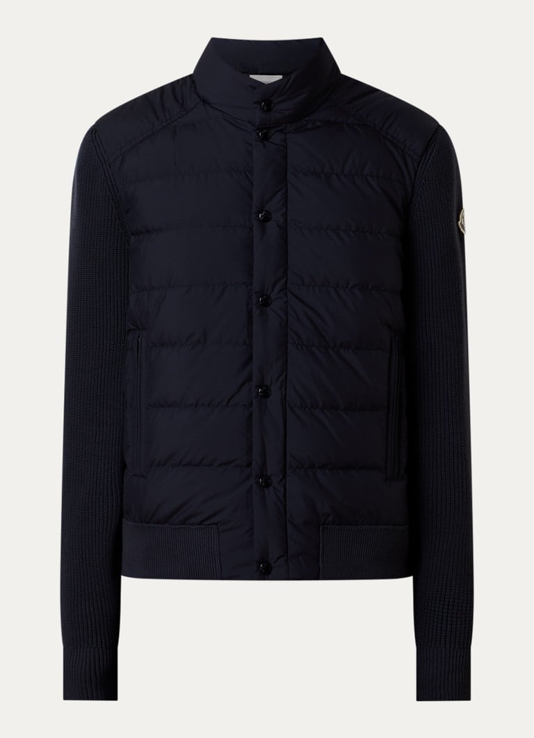 Moncler Heren Puffer jack met donsvulling en ritszakken in de kleur Donkerblauw, maat: L
