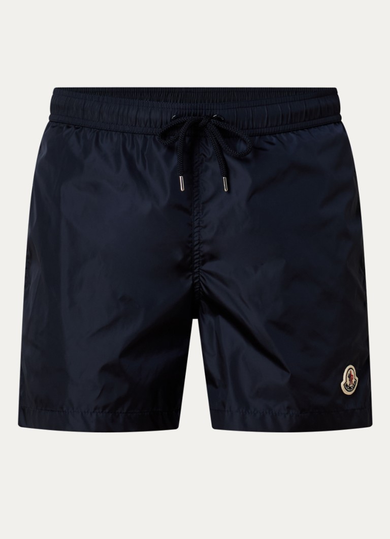 Moncler Heren Zwemshorts met steekzakken en logo in de kleur Donkerblauw, maat: XL