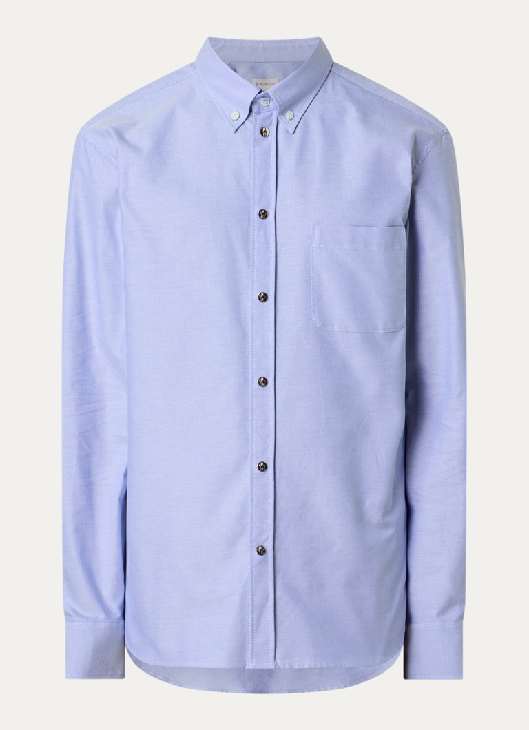 Moncler Heren Regular fit overhemd met borstzak en logo in de kleur Lavendel, maat: M