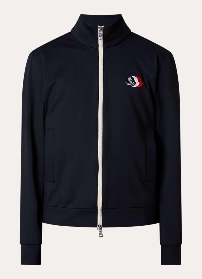 Moncler Heren Sweatvest met logo in de kleur Donkerblauw, maat: L