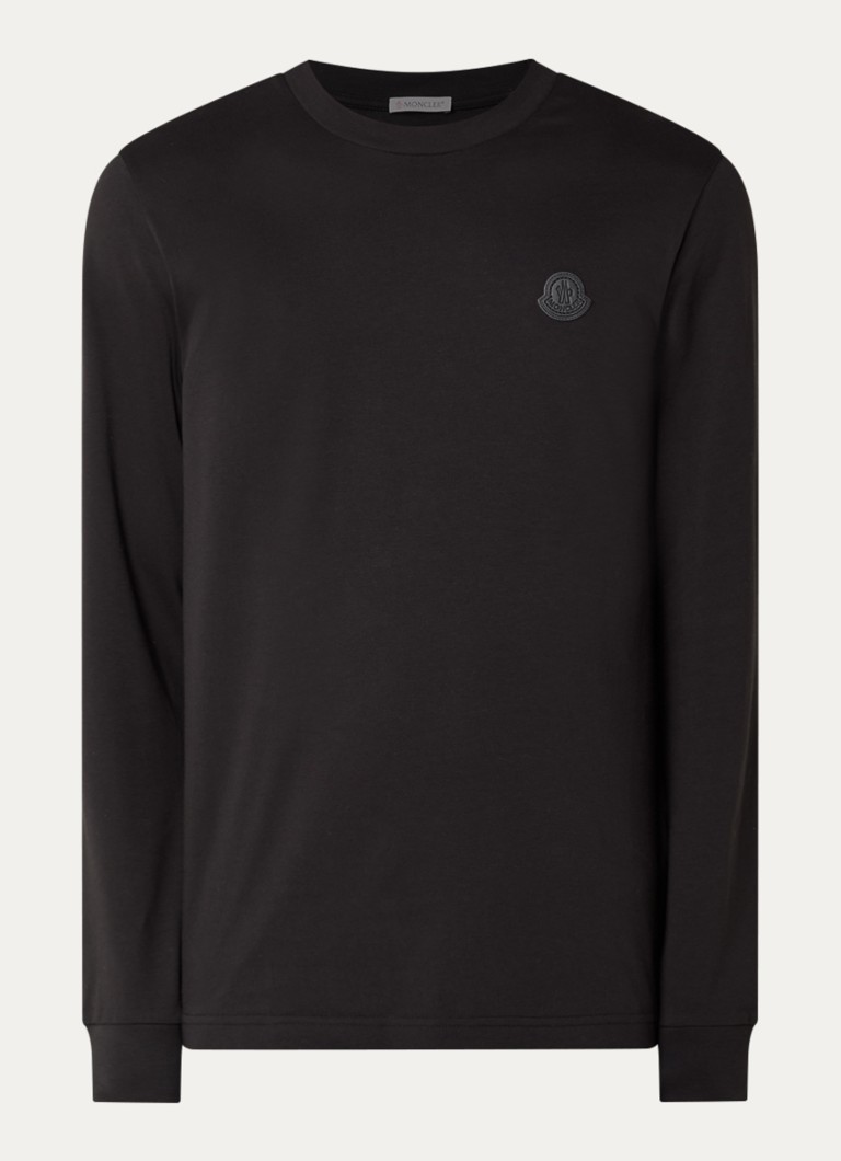 Moncler Heren Longsleeve met logo in de kleur Zwart, maat: S