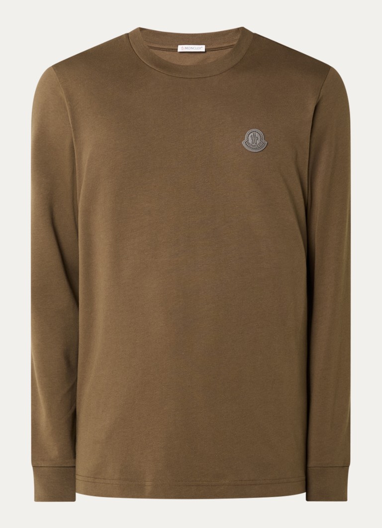 Moncler Heren Longsleeve met logo in de kleur Bruin, maat: M