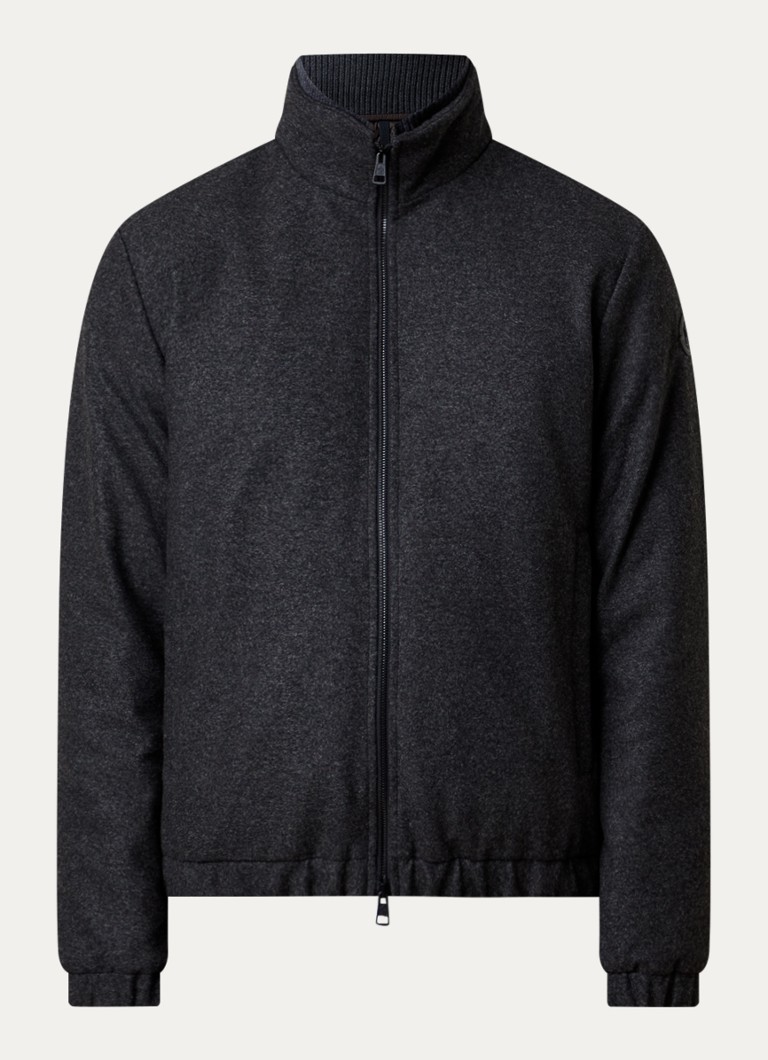 Moncler Heren Jack in wolblend met steekzakken in de kleur Antraciet, maat: 3/L