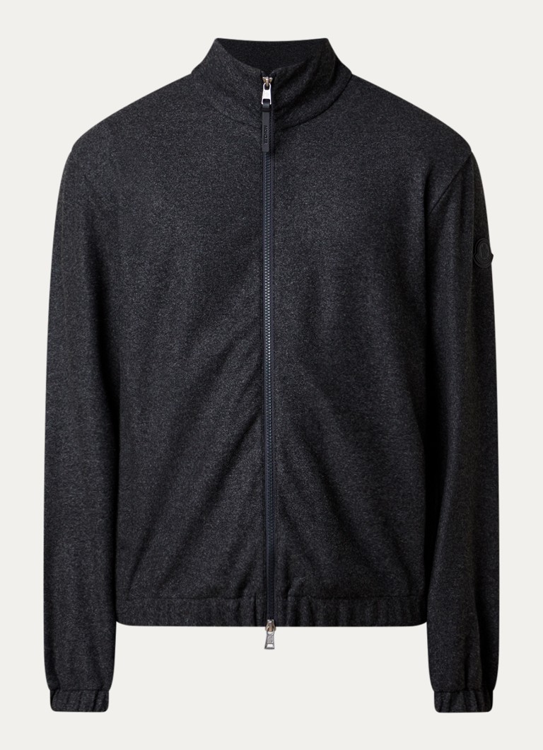 Moncler Heren Edit jack in wolblend met steekzakken in de kleur Antraciet, maat: L
