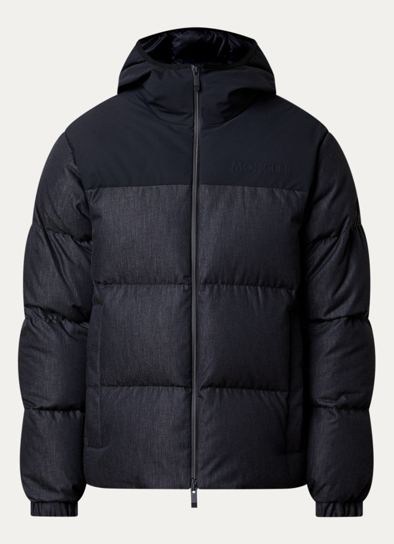Moncler Heren Oulojoki gewatteerd puffer jack met donsvulling en steekzakken in de kleur Donkerblauw, maat: 3/L