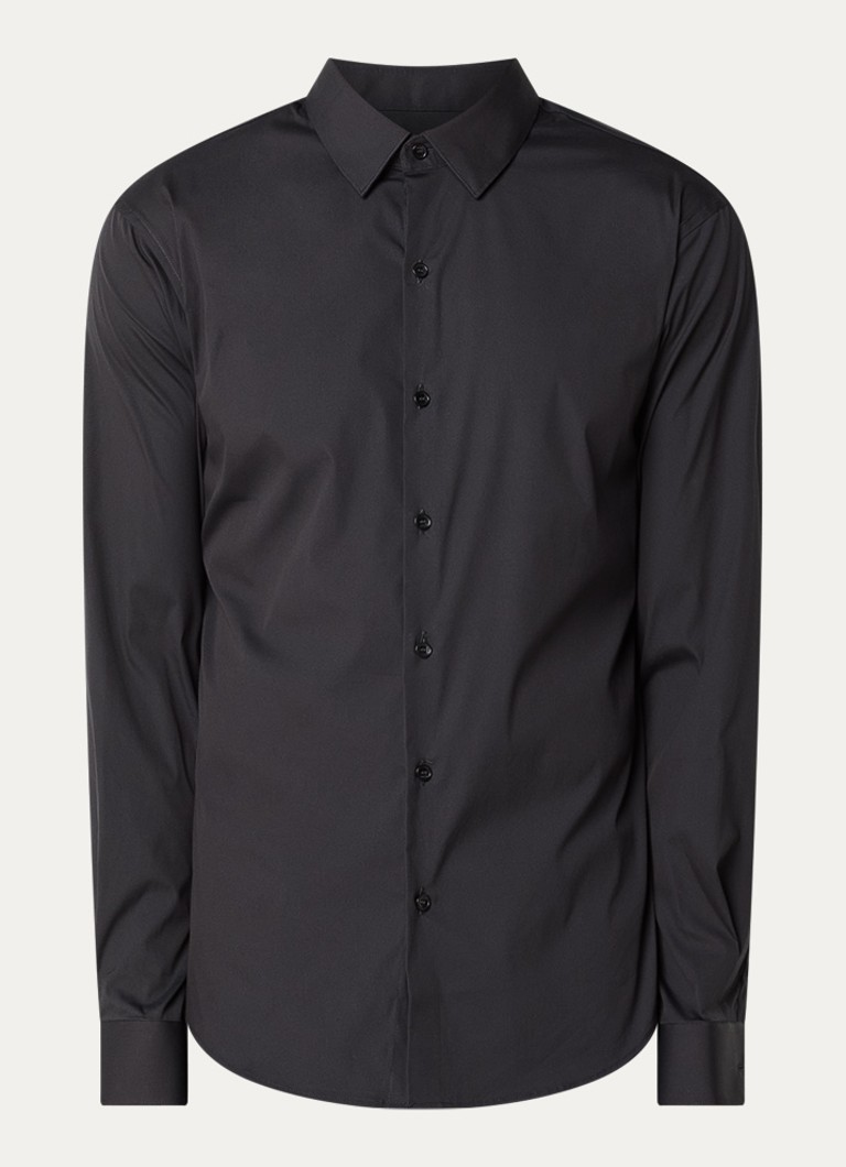 Sandro Heren Regular fit overhemd met stretch in de kleur Zwart