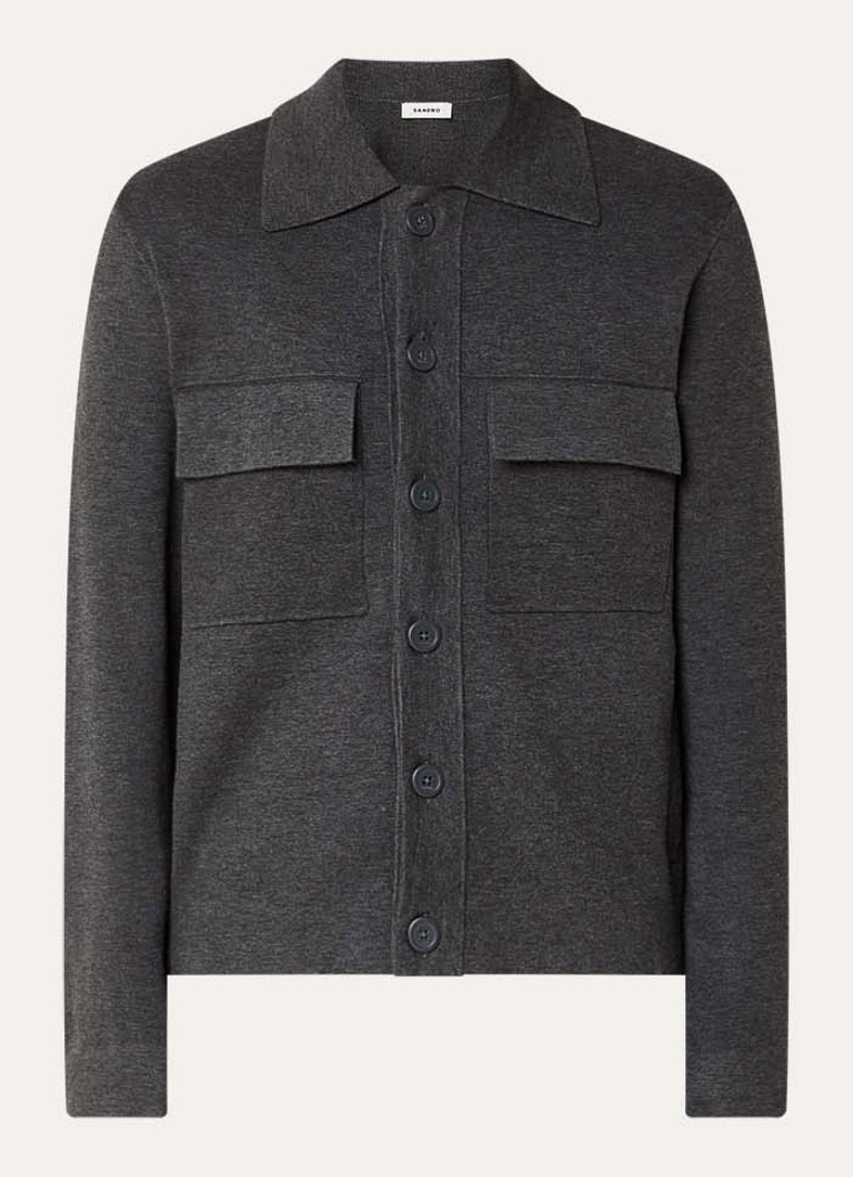 Sandro Heren Overshirt met borstzakken in de kleur Donkergrijs
