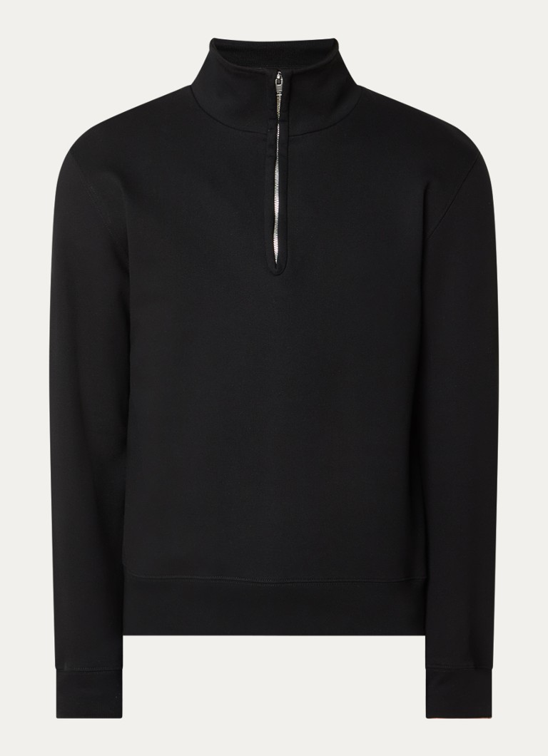 Sandro Heren Sweater met halve rits in de kleur Zwart