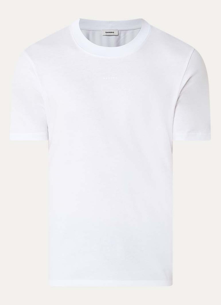 Sandro Heren T-shirt met logo in de kleur Wit