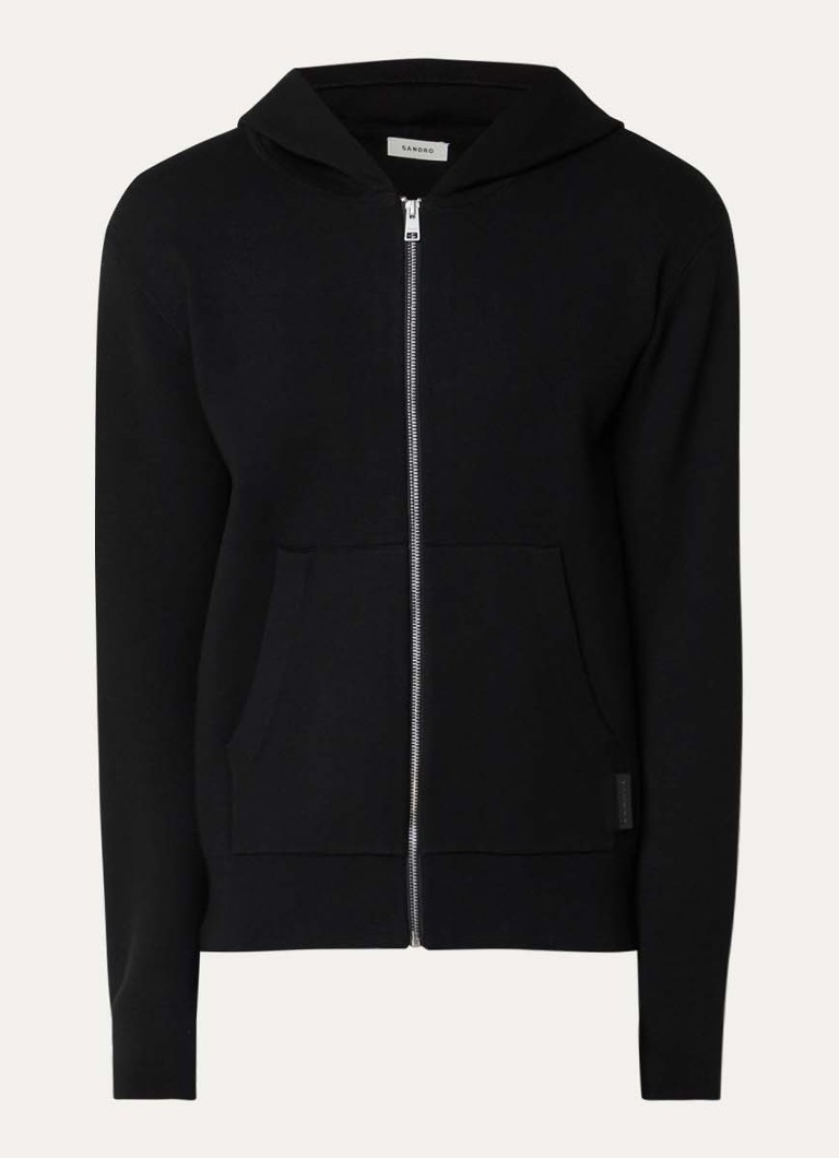 Sandro Heren Sweatvest met capuchon in de kleur Zwart