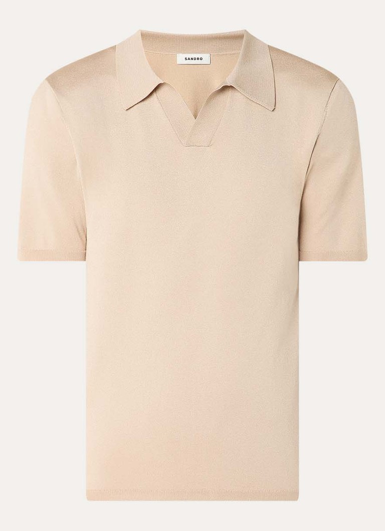 Sandro Heren Regular fit polo met stretch in de kleur Beige