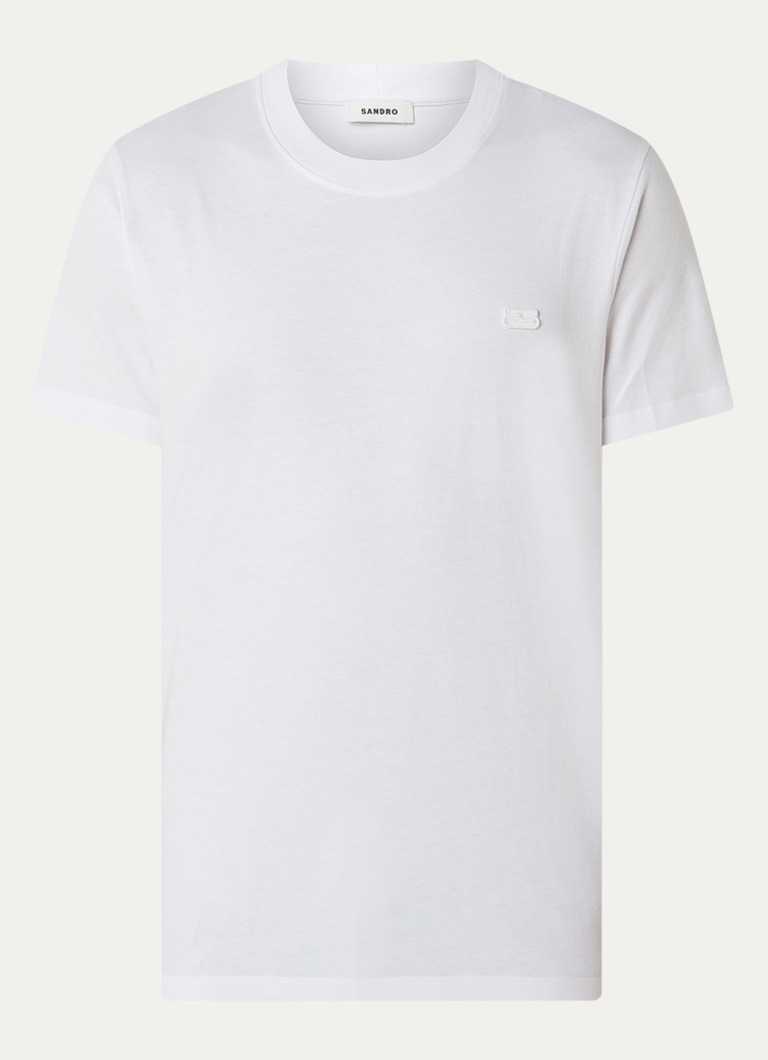 Sandro Heren T-shirt met logo in de kleur Wit