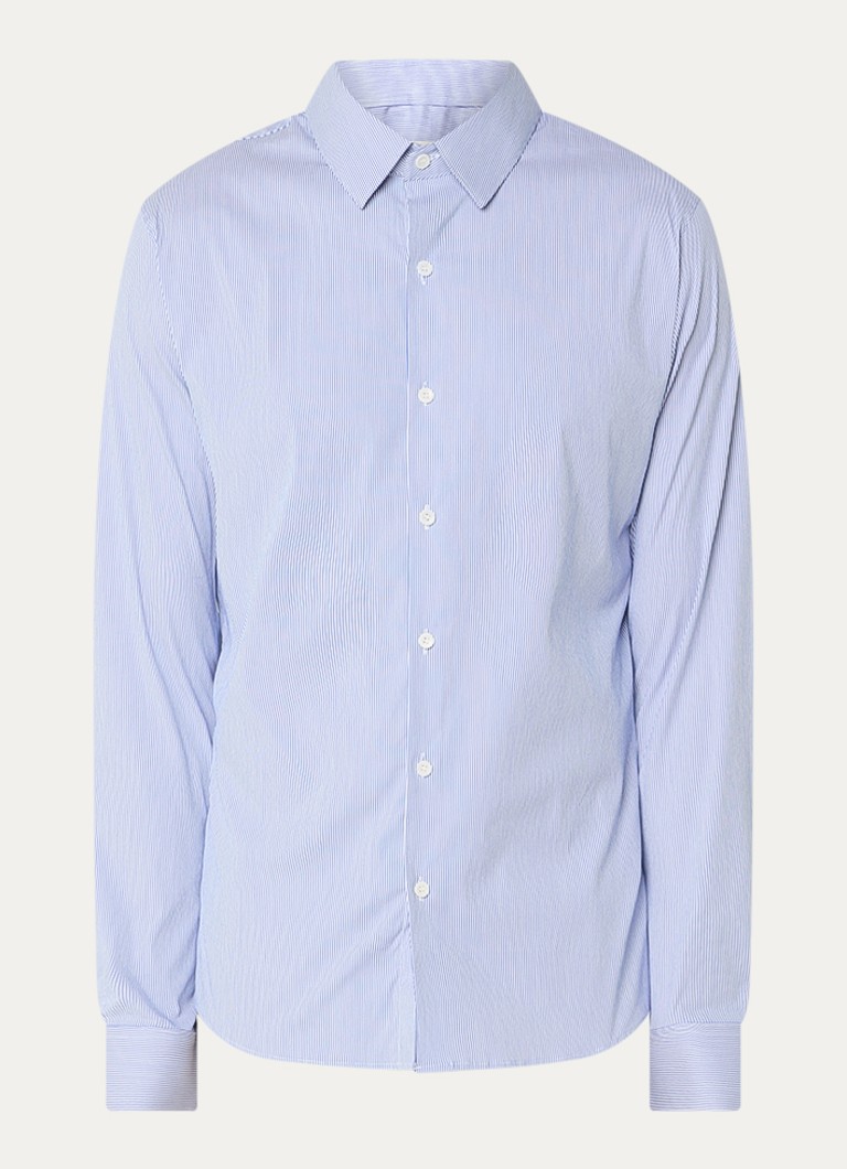 Sandro Heren Regular fit overhemd met streepprint in de kleur Staalblauw