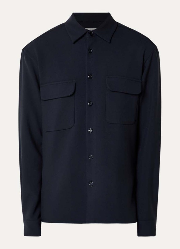 Sandro Heren Overshirt met borstzakken in de kleur Donkerblauw